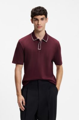 Polo en coton, Rose fonc&eacute;