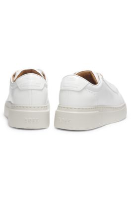 Inner-wedge trainers in leather, White