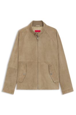 Suede jacket in a regular fit, Beige
