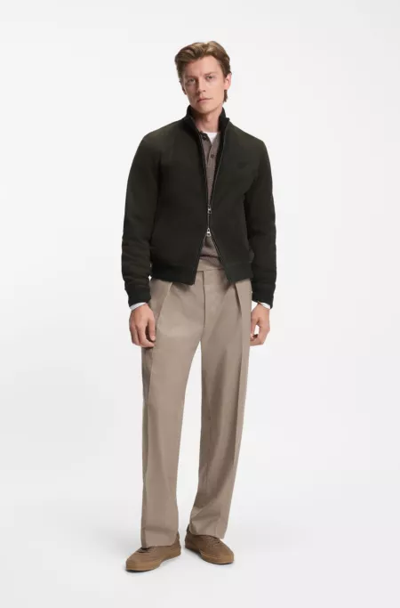 BECKHAM x BOSS fur jacket with two-way zip