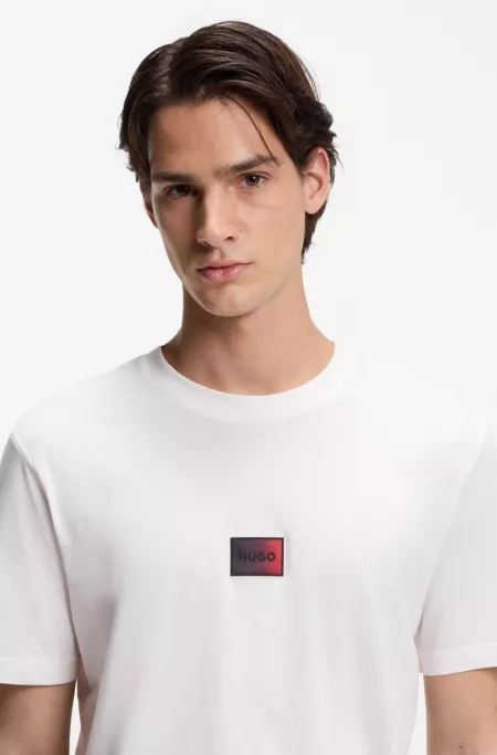 Gradient-logo T-shirt in cotton jersey