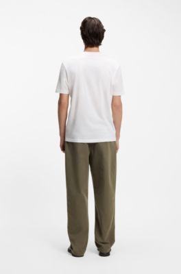 Camiseta de punto de algod&oacute;n con etiqueta con logo degradado, Blanco