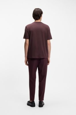 T-shirt en jersey de coton avec &eacute;tiquette logot&eacute;e d&eacute;grad&eacute;e, Brun chin&eacute;