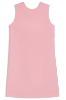 Vestido recto con espalda de corte bajo y detalle de lazo, Pink