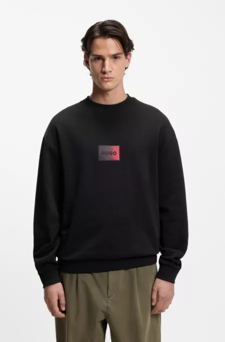 Gradient-logo sweatshirt in cotton terry