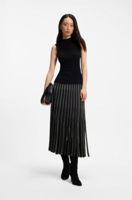 Jupe en maille avec franges bicolores, Fantaisie