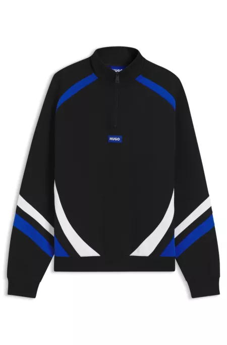Stretch-cotton sweatshirt with colourful panelling