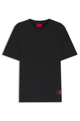 Camiseta de punto de algod&oacute;n con logos degradados, Negro