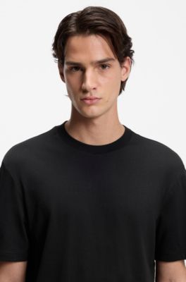 T-shirt en jersey de coton &agrave; logos en d&eacute;grad&eacute;, Noir