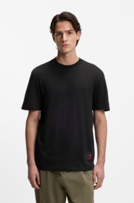 Gradient-logo T-shirt in cotton jersey, Black