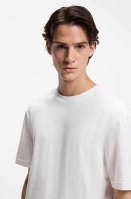Camiseta de punto de algod&oacute;n con logos degradados, Blanco