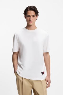 Camiseta de punto de algod&oacute;n con logos degradados, Blanco