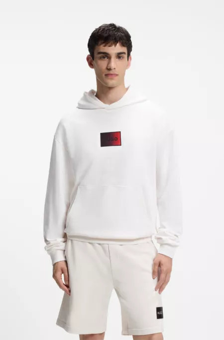 Gradient-logo hoodie in cotton terry