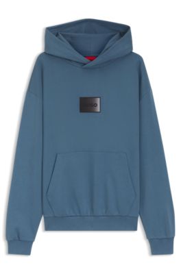 Prenda con capucha de felpa de algod&oacute;n con logo degradado, Celeste