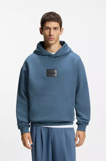 Gradient-logo hoodie in cotton terry