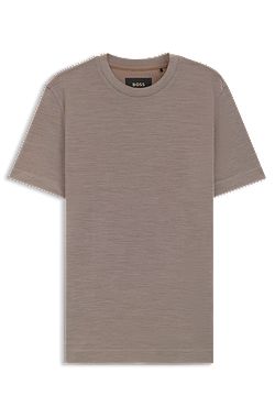 Camiseta regular fit de seda y lana