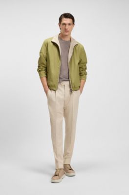 Silk-wool T-shirt in a regular fit, Light Beige