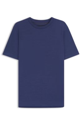 Camiseta regular fit de seda y lana, Celeste