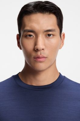 Silk-wool T-shirt in a regular fit, Light Blue