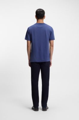 Silk-wool T-shirt in a regular fit, Light Blue