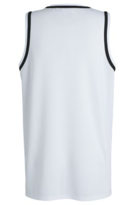 Camiseta de tirantes HUGO&nbsp;x&nbsp;VCARB para aficionados con ilustraci&oacute;n de Miami, Blanco