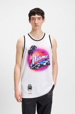 HUGO x VCARB fanwear tank top with Miami artwork, White