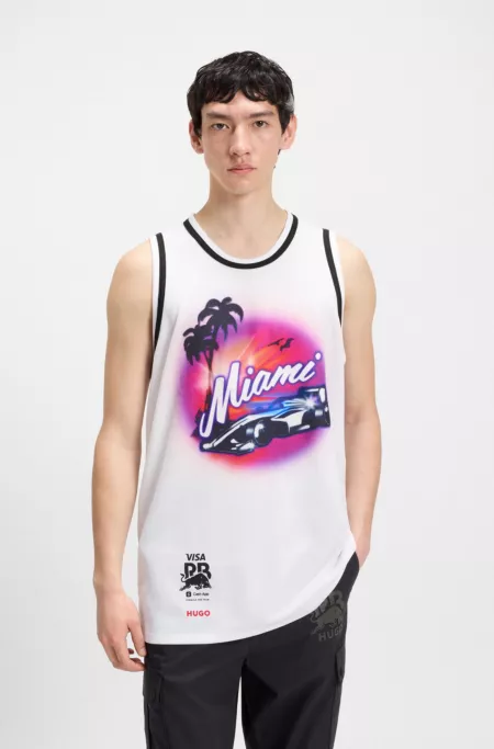 HUGO x VCARB fanwear tank top with Miami artwork