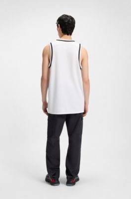 Camiseta de tirantes HUGO&nbsp;x&nbsp;VCARB para aficionados con ilustraci&oacute;n de Miami, Blanco