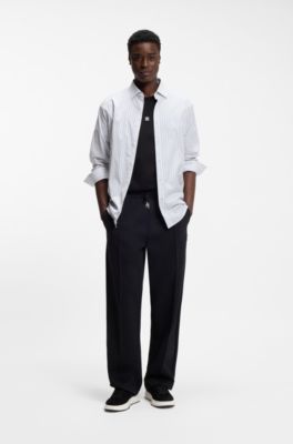 Stacked-logo T-shirt in a cotton blend, Black