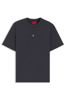 Camiseta de algod&oacute;n con logo apilado, Gris
