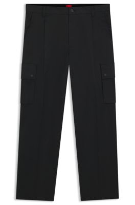 Pantalones estilo cargo relaxed fit, Negro