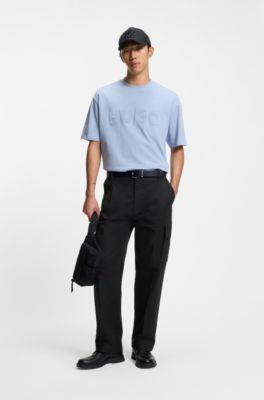Pantalones estilo cargo relaxed fit, Negro