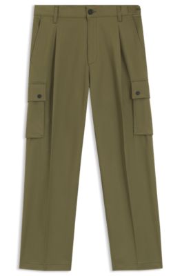 Relaxed-fit trousers with cargo styling, Light Green