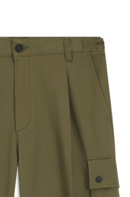 Relaxed-fit trousers with cargo styling, Light Green