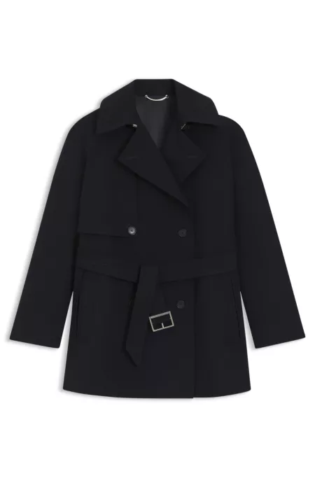 Belted trench coat in cotton