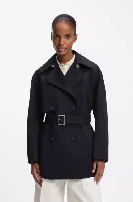 Belted trench coat in cotton