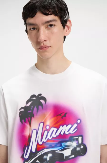 HUGO x VCARB fanwear T-shirt with Miami artwork
