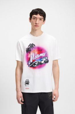 HUGO x VCARB fanwear T-shirt with Miami artwork, White