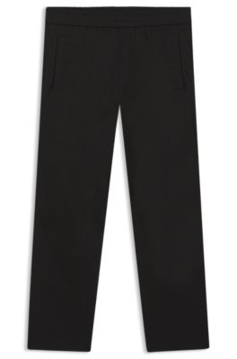 Straight-fit trousers in water-repellent ripstop, Black