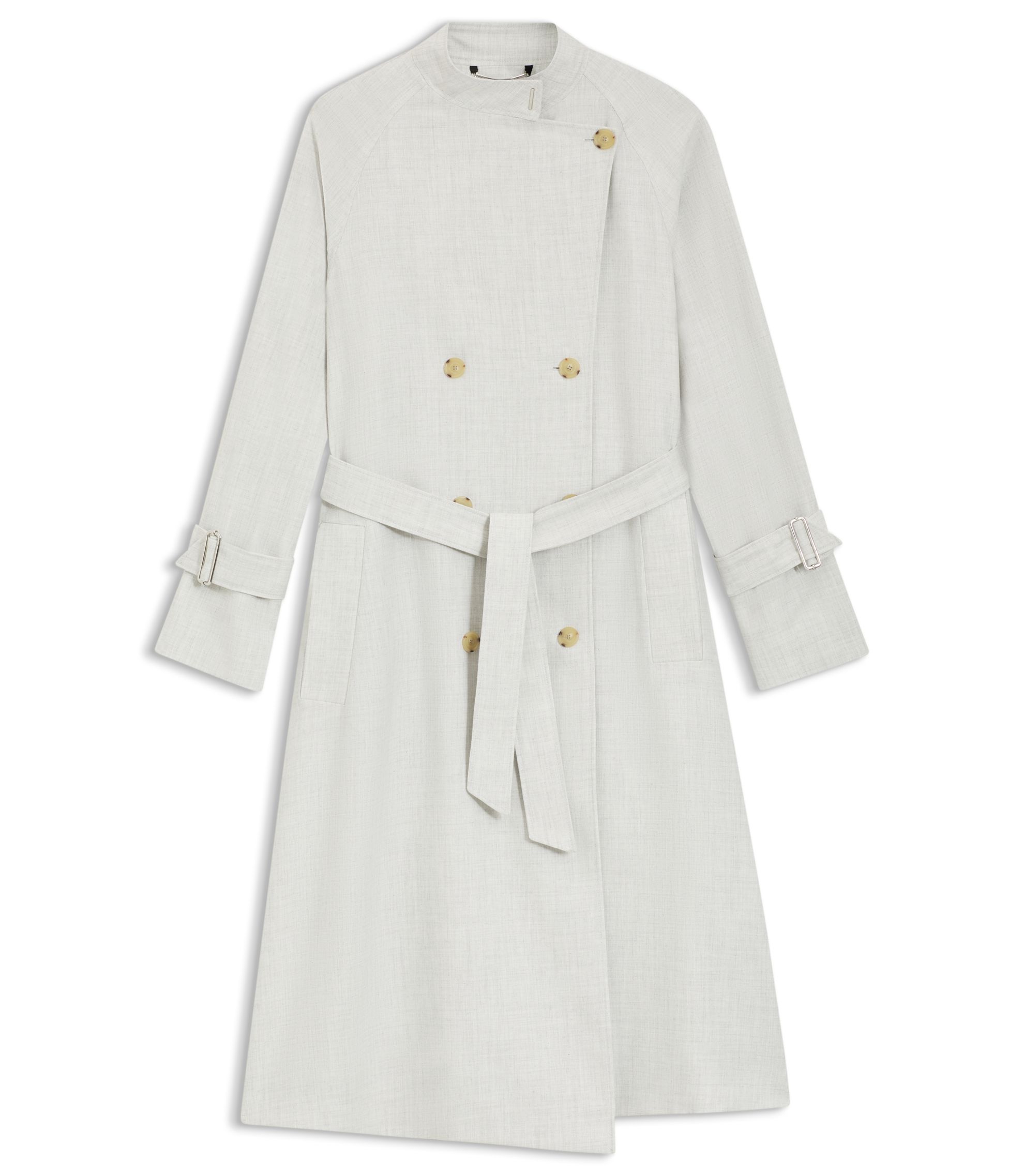 BOSS - Belted coat with double-breasted closure - Silver