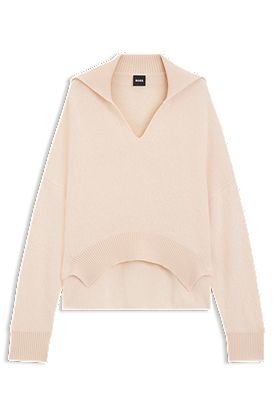 Pull en laine vierge et cachemire à encolure zippée