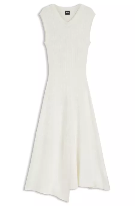 Bouclé-yarn dress in a slim fit