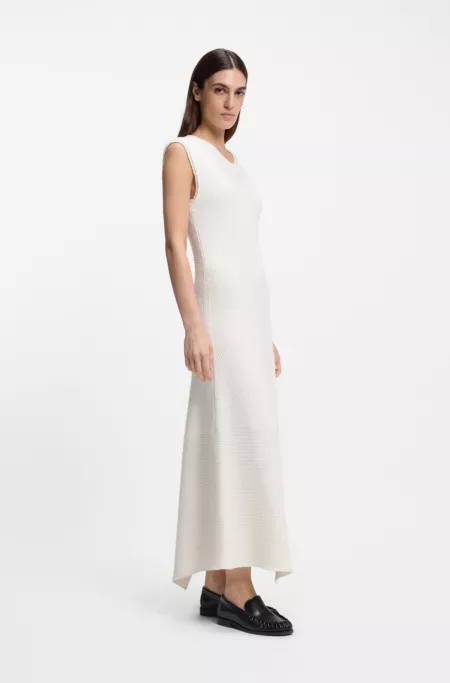 Bouclé-yarn dress in a slim fit