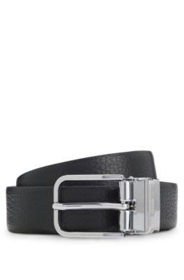 Reversible belt in Italian leather, Black