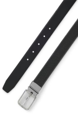 Reversible belt in Italian leather, Black