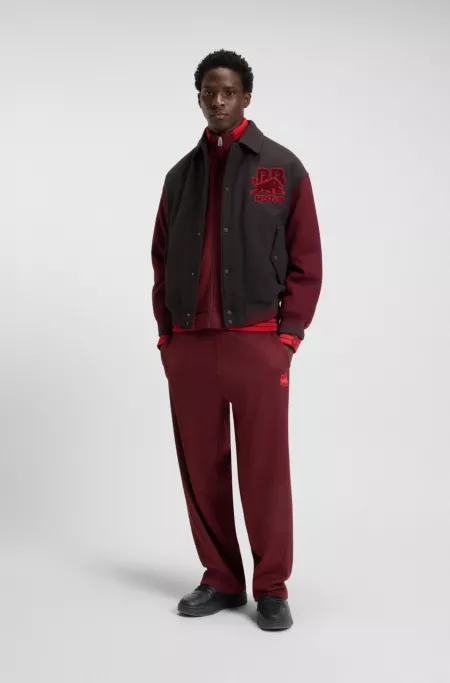 HUGO x RB faux-leather trainers with bull-graphic logo