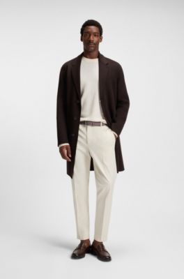 Pin-buckle belt in Italian nubuck, Dark Brown