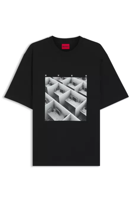Printed-artwork T-shirt in cotton jersey