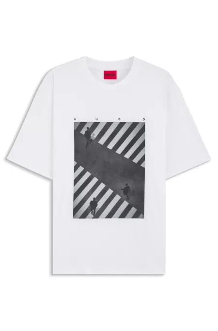 Printed-artwork T-shirt in cotton jersey