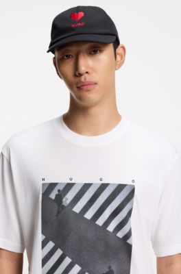 Camiseta de punto de algod&oacute;n con ilustraci&oacute;n estampada, Blanco